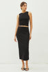 KNIT HIGH RISE MIDI SKIRT
